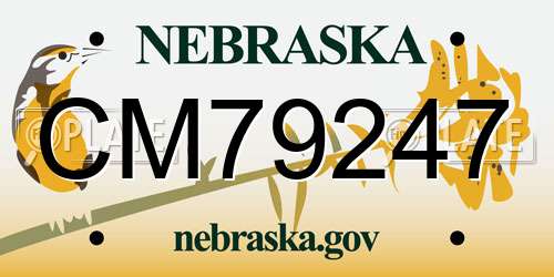 CM79247 Nebraska License Plate