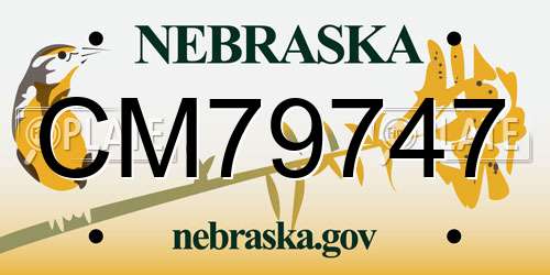 CM79747 Nebraska License Plate