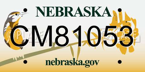 CM81053 Nebraska License Plate