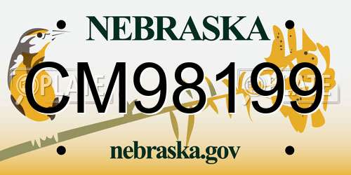 CM98199 Nebraska License Plate