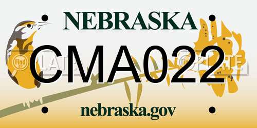 CMA022 Nebraska License Plate