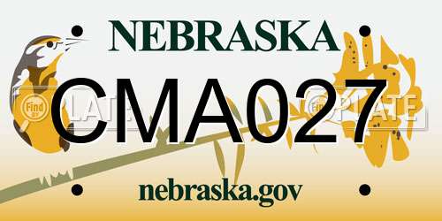 CMA027 Nebraska License Plate