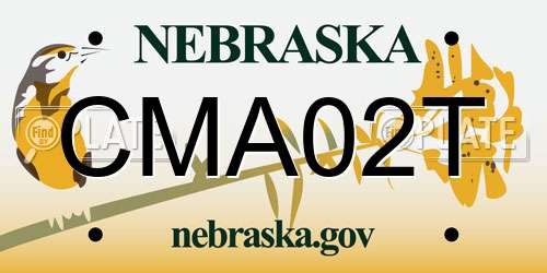 CMA02T Nebraska License Plate
