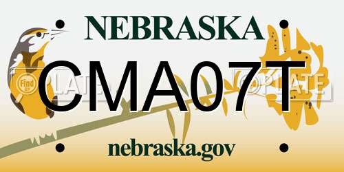CMA07T Nebraska License Plate