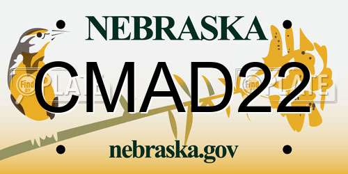 CMAD22 Nebraska License Plate