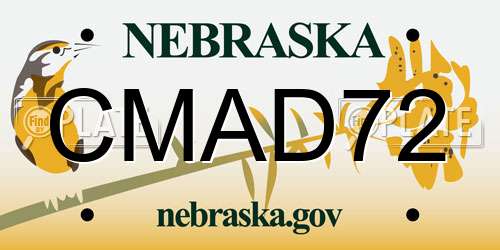 CMAD72 Nebraska License Plate