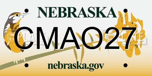 CMAO27 Nebraska License Plate