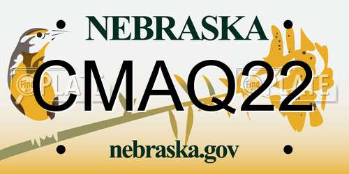 CMAQ22 Nebraska License Plate