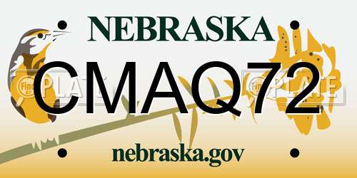 CMAQ72 Nebraska License Plate
