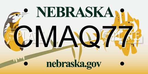 CMAQ77 Nebraska License Plate