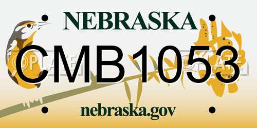 CMB1053 Nebraska License Plate