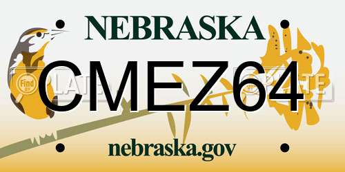 CMEZ64 Nebraska License Plate