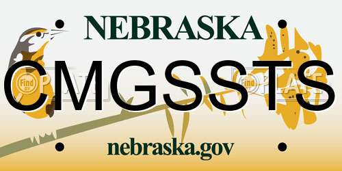 CMGSSTS Nebraska License Plate