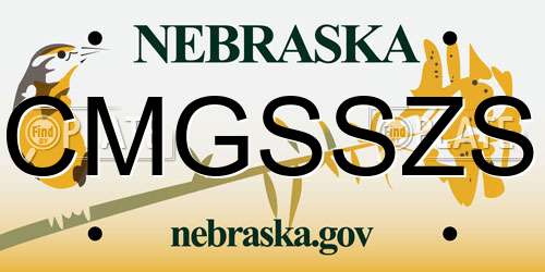 CMGSSZS Nebraska License Plate