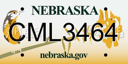 CML3464 Nebraska License Plate