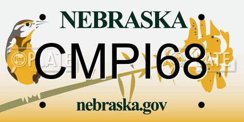 CMPI68 Nebraska License Plate