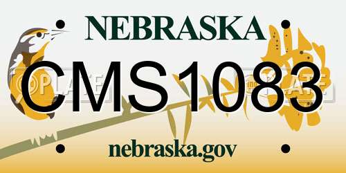 CMS1083 Nebraska License Plate