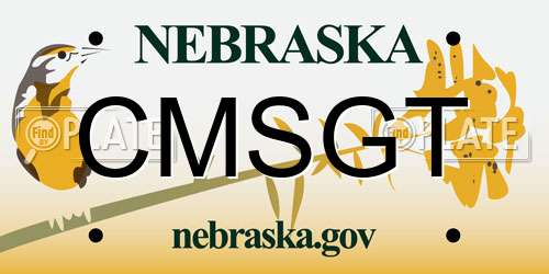 CMSGT Nebraska License Plate