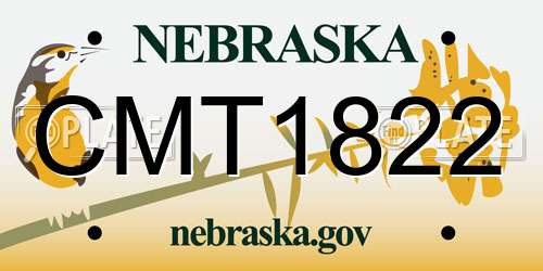 CMT1822 Nebraska License Plate