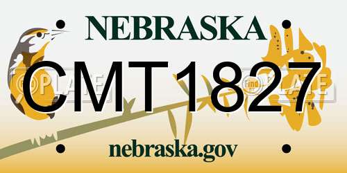 CMT1827 Nebraska License Plate