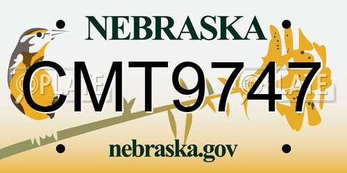 CMT9747 Nebraska License Plate