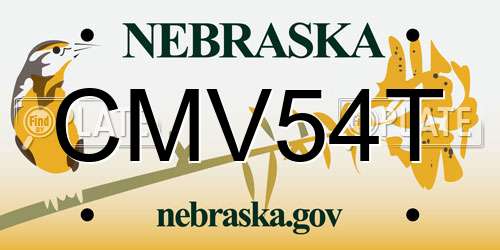 CMV54T Nebraska License Plate