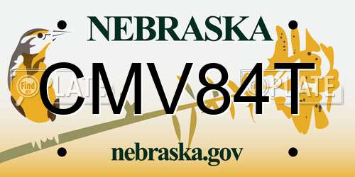CMV84T Nebraska License Plate