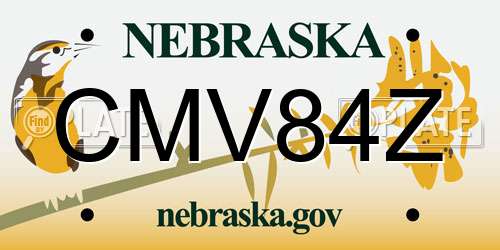 CMV84Z Nebraska License Plate