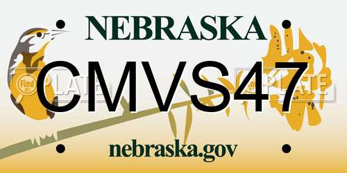 CMVS47 Nebraska License Plate