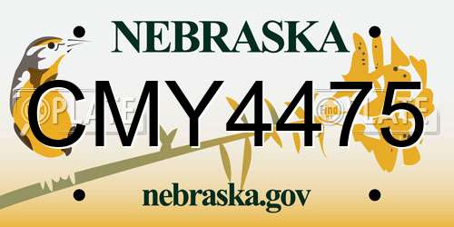 CMY4475 Nebraska License Plate