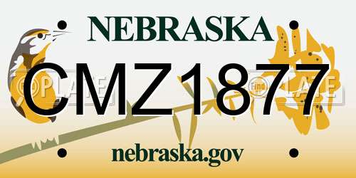 CMZ1877 Nebraska License Plate