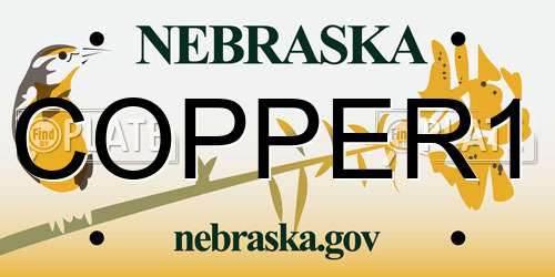 COPPER1 Nebraska License Plate