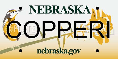 COPPERI Nebraska License Plate