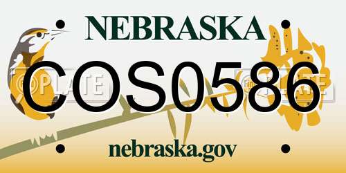 COS0586 Nebraska License Plate