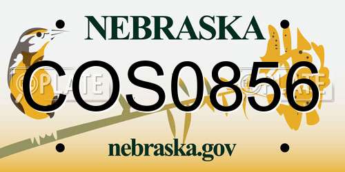 COS0856 Nebraska License Plate