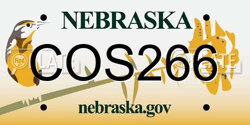 COS266 Nebraska License Plate