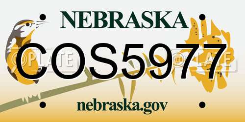 COS5977 Nebraska License Plate