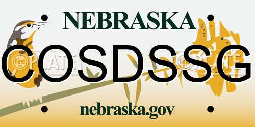 COSDSSG Nebraska License Plate