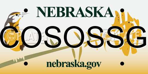 COSOSSG Nebraska License Plate