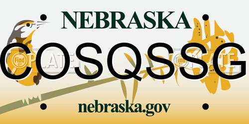 COSQSSG Nebraska License Plate