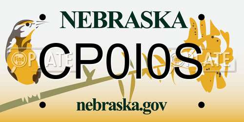 CP0I0S Nebraska License Plate