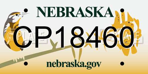 CP18460 Nebraska License Plate