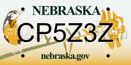 CP5Z3Z Nebraska License Plate