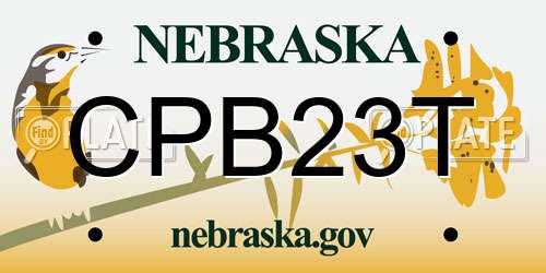 CPB23T Nebraska License Plate