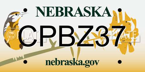 CPBZ37 Nebraska License Plate