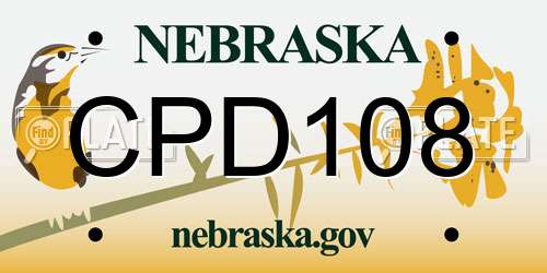 CPD108 Nebraska License Plate