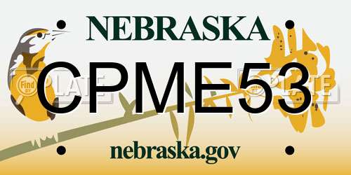 CPME53 Nebraska License Plate