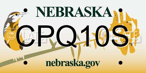 CPQ10S Nebraska License Plate