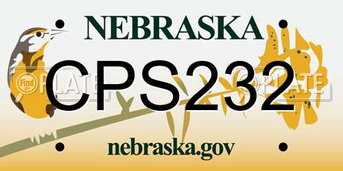 CPS232 Nebraska License Plate