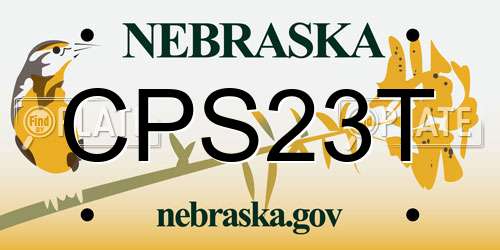 CPS23T Nebraska License Plate